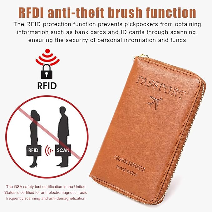 Multi-Function RFID Travel Passport Wallet with Phone Pocket - Ultimate Passport Holder for Women & Men | Holds Phones, Passports, Cash, Cards & Boarding Passes (Green)