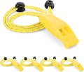 4 Pack Emergency Whistles with Adjustable Reflective Lanyard, Shrill Loud Safety Whistle for Outdoor Survival Hiking Camping Hunting Fishing Kayak Life Vest Jacket Boating Rescue Signaling (Yellow)