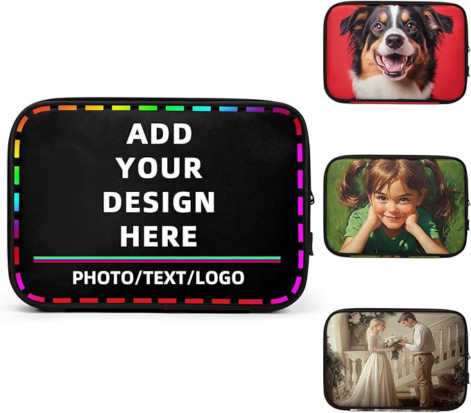 Custom Electronics Organizer Travel Case Customize Personalized Text Image Cable Charger Cord Tech Organizer Pouch Accessories Bag