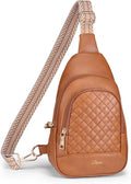 Crossbody Bags for Women Anti Theft Small Sling Handbag with Zipper Lock Vegan Leather RFID Blocking Chest Pure