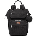 BabbleRoo Diaper Bag Backpack, Multifunction Nappy Changing Bag with Changing Pad, Stroller Straps & Pacifier Case, Unisex Stylish Travel Back Pack for Moms & Dads - Black