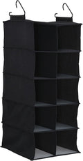 Household Essentials 10 Pocket Hanging Shoe Closet Organizer with Hooks