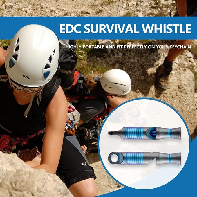 WeKnife Emergency Whistle Survival Loud, Titanium Outdoor Safety Whistle Survival Shrill Loud Blast with Paracord for Kayak, Life Vest, Jacket, Boating, Fishing,Camping, Hiking, Hunting, Coyote