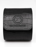 Genuine Napa Leather Watch Roll Travel Case for 3 Watches - Travel Watch Rolls and Leather Watch Display Cases with Velvet Interior - Watch Storage Organizer Men's (Blac - Single)