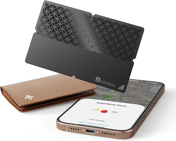 2025 [Apple MFi Certified] (iOS Only) Bluetooth Tracker Smart Finder for Apple Find My, iPhone Card Wallet Finder GPS Tracker, 5-10 Years Battery, Keys Finder and Item Locator for Keys, Bags, Passport