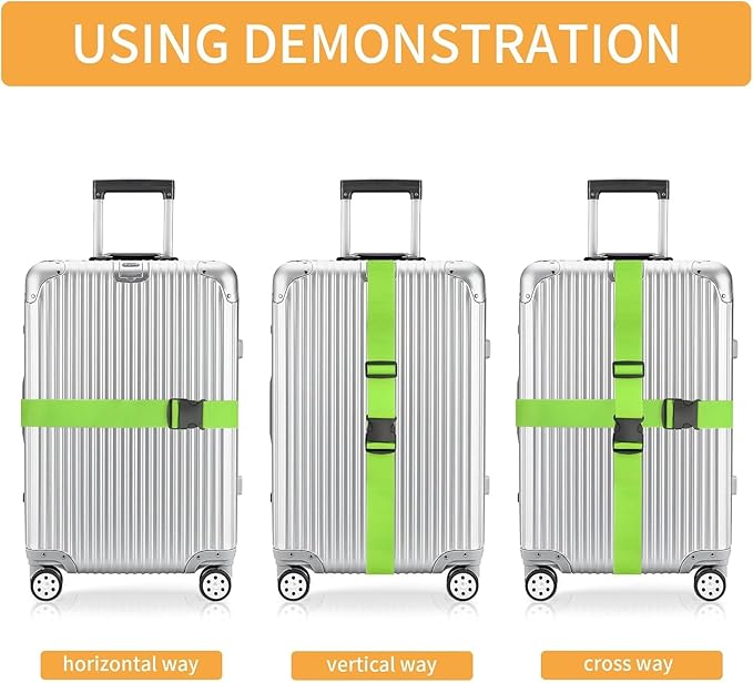BILIONE 4 Pack Luggage Straps 79" Long Belts Keep Suitcase Secure While Traveling, TSA Approved Add a Bag Premium Accessory for Travel Bag Closure (4 Pcs Purple)