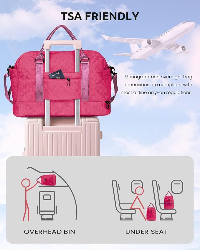7 8 9 10 11 12 13 14 15 16 Year Old Girl Birthday Gifts-Initial Travel Bag with Shoe Compartment, Weekender Bag, Monogram Overnight Bag for Women, Letter Travel Bag with Makeup Bag (Letter Z)
