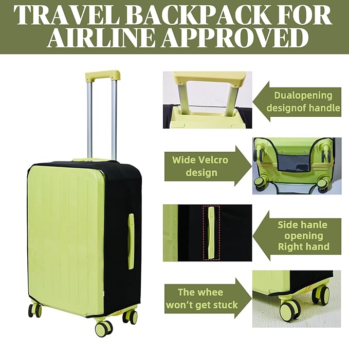 Clear Luggage Cover Protectors For Suitcases,Elastic Transparent waterproof PVC Suitcase Covers Protector Fit 20-30 Inch wheeled Luggage (20")