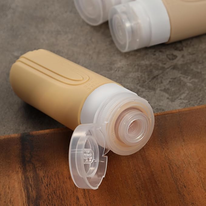 Travel Bottles for Toiletries, 5 Pack TSA Approved Travel Size Containers, 3oz Leak Proof Refillable Travel Accessories for Shampoo Conditioner, BPA Free Travel Bottles with Toiletry Bag