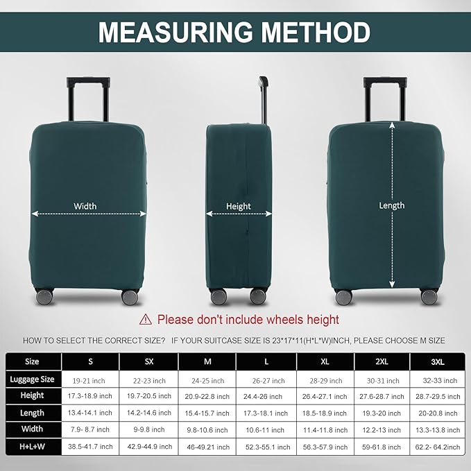 Travel Luggage Cover Suitcase Protector Scratch-Resistant Fit 19-31 Inch Suitcase, Not Included Suitcase (Avocado Green, L(26-27 inch))