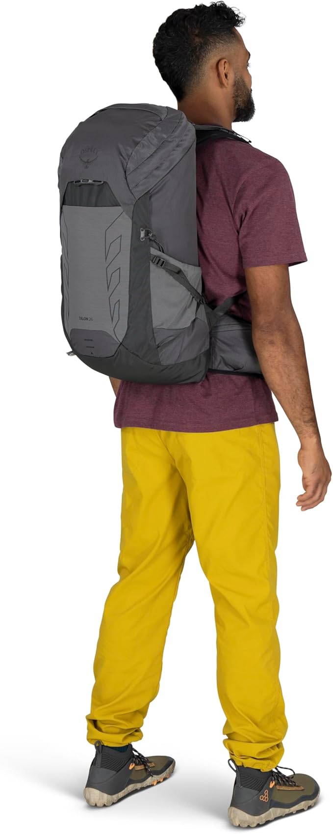 Osprey Talon 26L Men's Lightweight Hiking Backpack with Hipbelt, Phantom Grey/Dark Charcoal