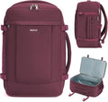 ECOHUB Travel Backpack for Women, Carry on Backpack with USB Charging Hole, Spirit Airlines Personal Item Bag Flight Approved, 15.6 Inch Laptop Backpack with Anti Theft Pockets, 30L, Red
