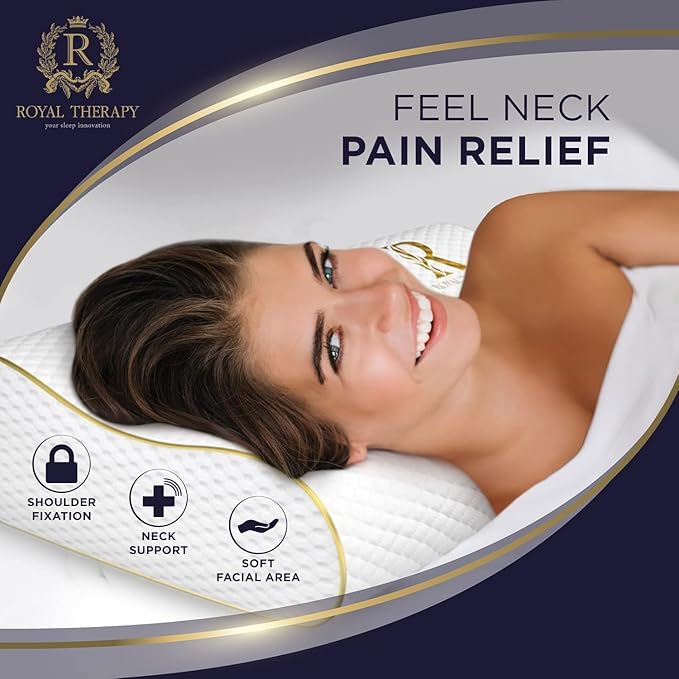 Memory Foam Pillow, Cervical Pillow (2 Pack) 4-Layer Queen, Contour Pillow, Side Sleeper, Neck Support, Pillow for Neck Pain