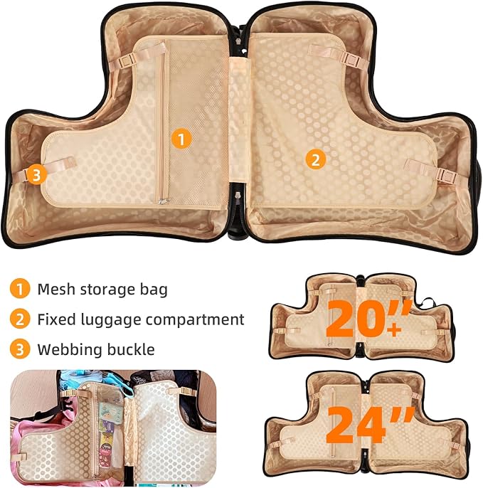 N-A Kids Ride On Suitcase with Wheels, Scooter Luggage for Toddlers Travel, Durable Children's Suitcase for Boys & Girls Ages 2-20 Years