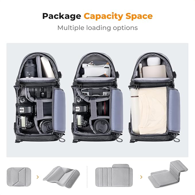 K&F CONCEPT Camera Sling Bag Crossbody Bag Camera Shoulder Backpack DSLR/SLR/Mirrorless Photography Bags Compatible with Canon/Nikon/Sony/Fuji/Gopro/DJI