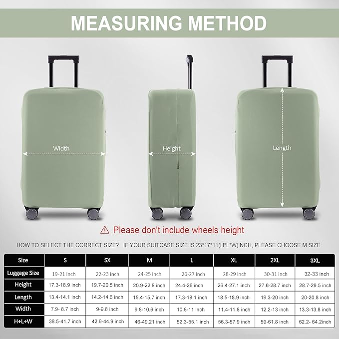 Travel Luggage Cover Suitcase Protector Scratch-Resistant Fit 19-31 Inch Suitcase, Not Included Suitcase (Cyan, L(26-27 inch))