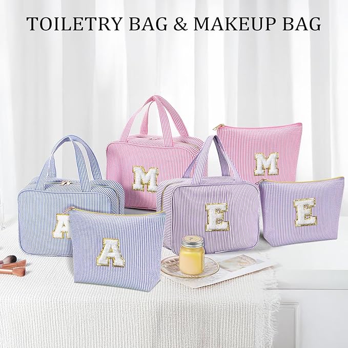 YOOLIFE 13 14 15 16 17 18 19 Year Old Girls Birthday Gifts - Hanging Toiletry Bag, Personalized Gifts for Women Teen Girls Daughter Sister Friends - Letter M, Blue