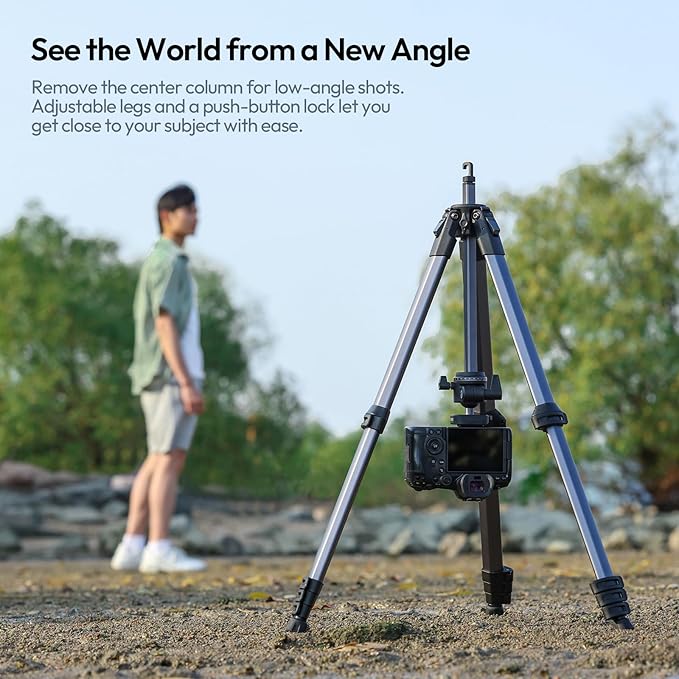 ULANZI Ombra ⅡCamera Tripod 61.5 Inch, 360° Ball Head Travel Tripod Stand with Uka Quick Release Plate for DSLR Sony Canon Fujifilm Camera Smartphone Vlogging Photography with Phone Mount Carry Bag