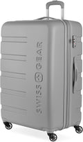 SwissGear 7366 Hardside Expandable Luggage with Spinner Wheels, Grey, Checked-Large 27-Inch