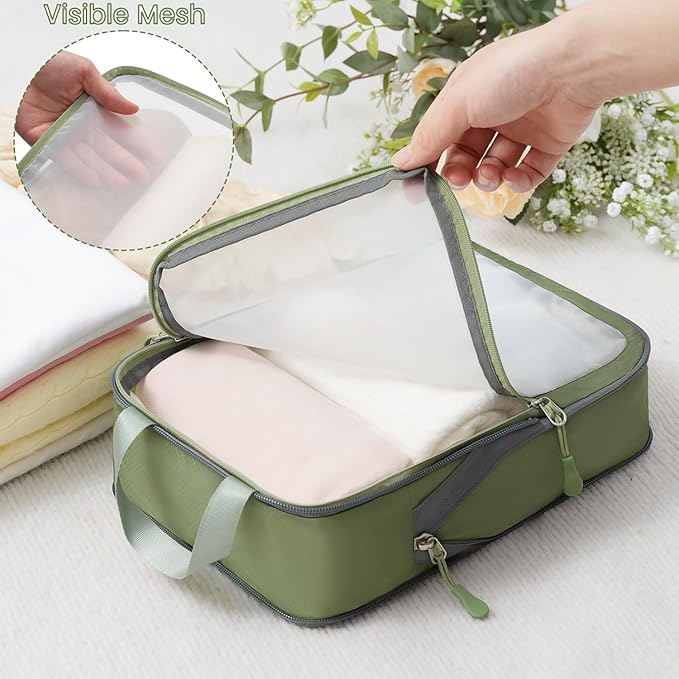 BAGAIL 6 Set Ultralight Compression Packing Cubes Packing Organizer for Travel Accessories Luggage Suitcase Backpack