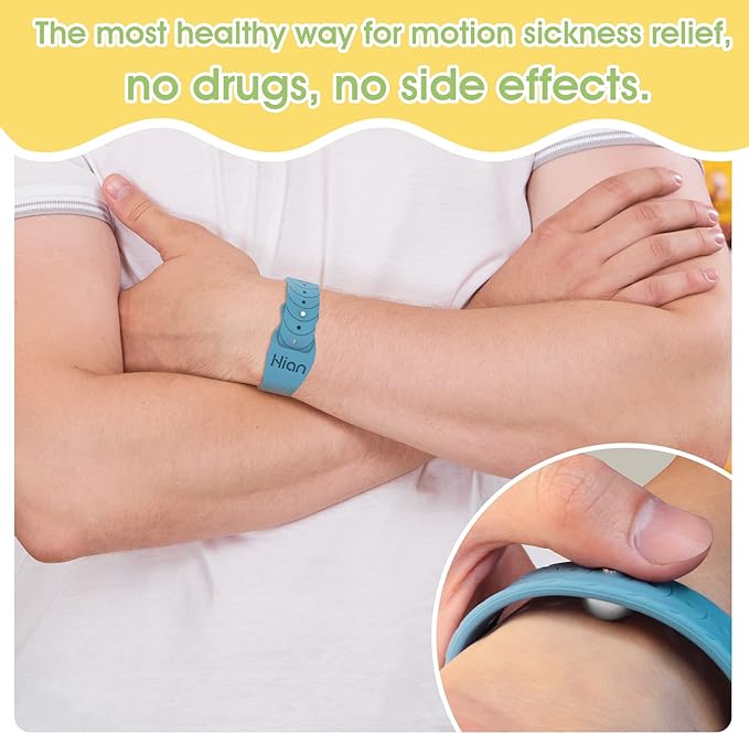 Motion Sickness Bands Anti Nausea Acupressure Wristband Sea Sickness Wristbands Nausea Bands Natural Relief Motion & Morning Sickness -（2 Pairs Pine Green）