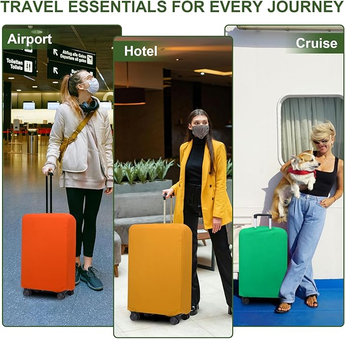 PATIKIL Luggage Cover, Suitcases Covers Elastic Carry on Cover Protector Washable Scratch-Resistant Fits 22-23 Inch Luggage for Travel Business Trips, Wine Red