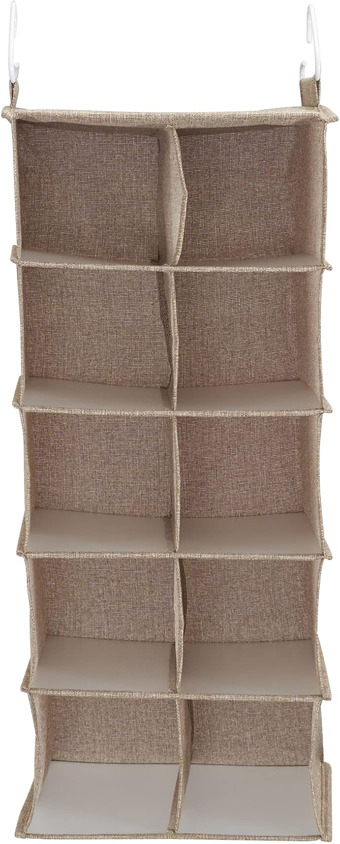Household Essentials 10 Pocket Hanging Shoe Closet Organizer with Hooks