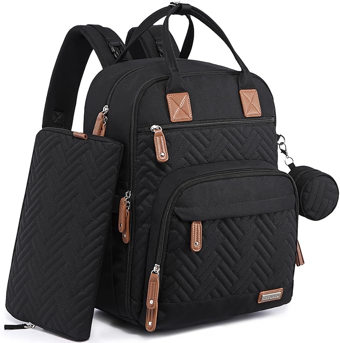 iniuniu Diaper Bag Backpack, 4 in 1 kit Large Unisex Baby Bags for Boys Girls, Waterproof Travel Back Pack with Diaper Pouch
