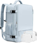 Beraliy Large Travel Backpack Women, Airline Approved Backpack, Carry On luggage, 17 inch Laptop Backpack, Waterproof Business Hiking Bag, Light-blue