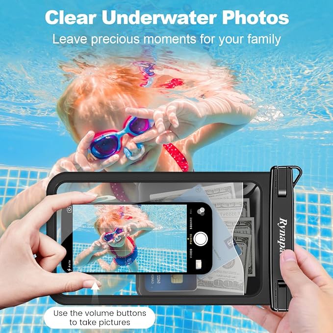 2 Pack Waterproof Phone Pouch - 10in Waterproof Phone Case with Lanyard, IPX8 Cell Phone Dry Bag Beach Cruise Ship Essentials for iPhone 16 15 14 Pro Max, Galaxy S25 S24 Ultra