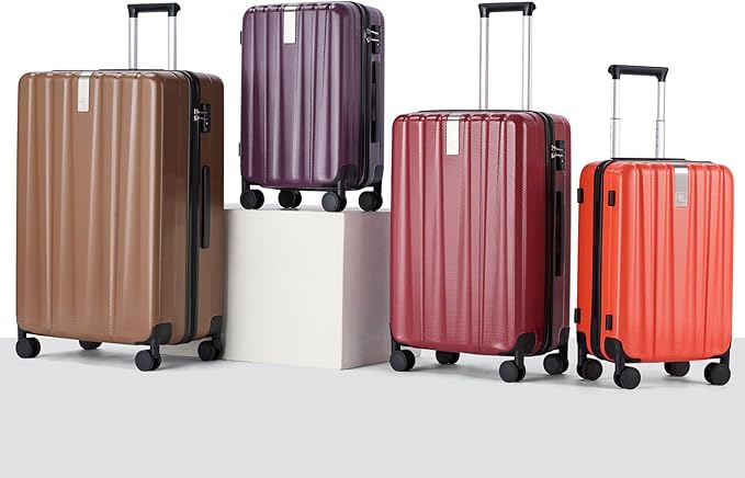 Hanke 29 Inch Expandable Checked Luggage Lightweight PC Hard Shell Luggage Suitcases with Wheels Tsa Luggage Rolling Large Suitcase Travel Luggage Bag for Study Abroad(Purple)