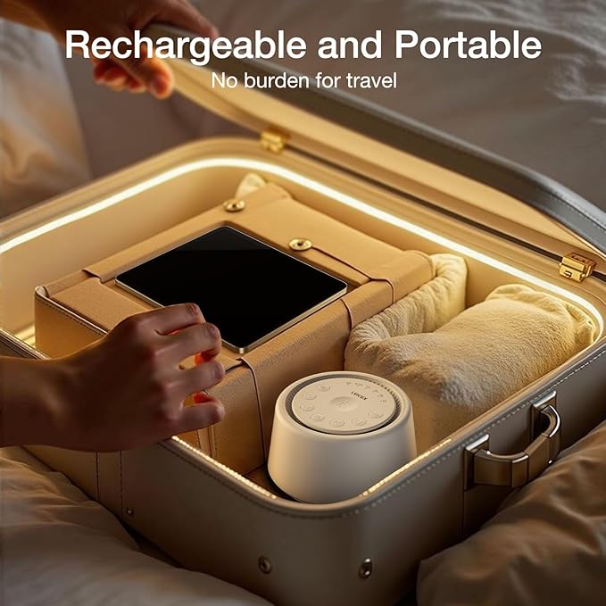 White Noise Sound Machine | Sound Machine for Baby Rechargeable | 30 Soothing Sounds | 10 Colors Night Light | White Noise Machine for Sleep Baby Adults Portable Sound Machine for Home Travel