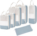 Narwey 6 Set Compression Packing Cubes for Travel Kids Women Carry on, Packing Organizers Bag for Backpack Luggage Suitcase Duffle Bags
