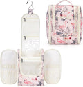 Narwey Small Hanging Toiletry Bag Women Travel Makeup Bag Organizer Toiletries Bag for Travel Size Essentials Accessories Cosmetics(Medium, Beige Bird)