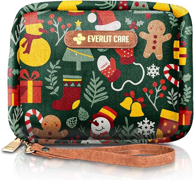 EVERLIT Care Rescue Pack | Family-Friendly First Aid Kit for Kids with 200 Pcs Medical Supplies | Travel-Friendly Compact Storage Bag for Home, Car, Travel, Camping, Adventure (Christmas)