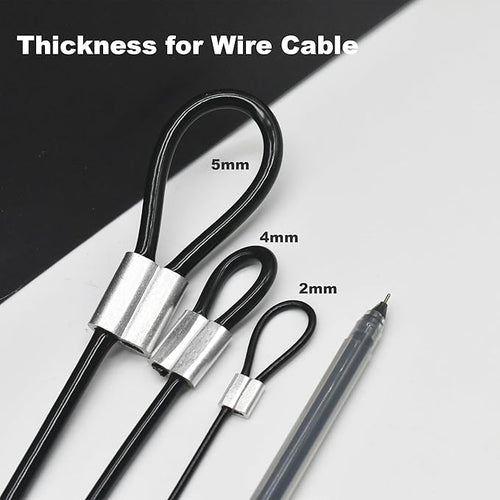 5 Pcs 5mm Wire 48 inch Vinyl Coated Stainless Steel Cable with Loops Short Wire Rope Lanyard Lock Security Chain Link for Outdoor Gates, Black(5mm x 48inch)