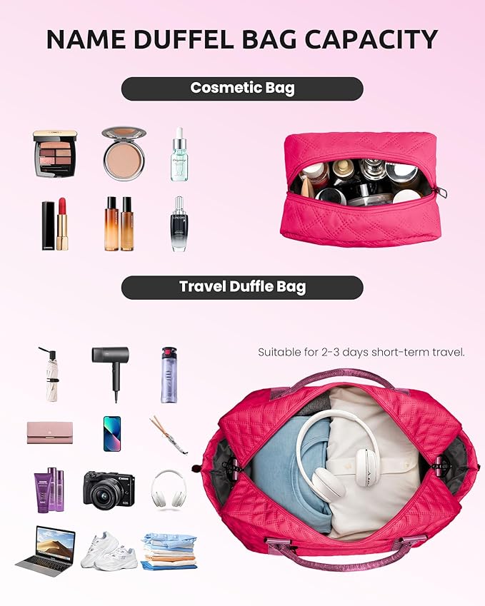 College Graduation Gifts,Birthday Gift-Initial Travel Bag with Shoe Compartment, Personalized Weekender Bag, Monogram Overnight Bag for Women, Letter Travel Bag with Makeup Bag (Letter V)