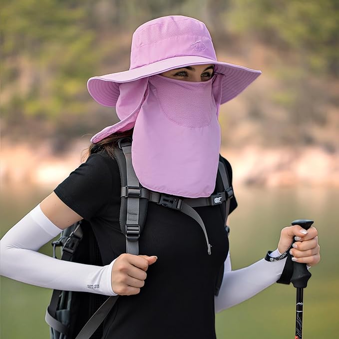 Sun Hats for Men Women Fishing Hat UPF 50+ Breathable Wide Brim Summer UV Protection Hat