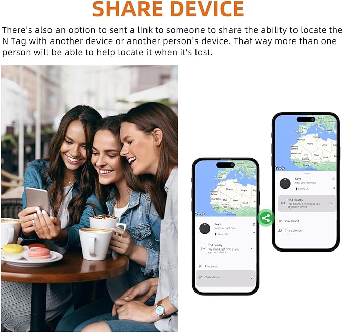 Air Tags for Android, Bluetooth Smart Tags for Android, Luggage Tracker Works with Google Find My Device App, Key Finders Item Locator for Keys, Wallets, Suitcases, Replaceable Battery, 4 Pack