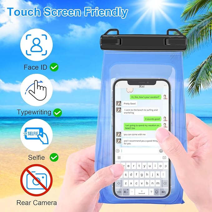 Large Capacity Waterproof Phone Pouch Floating, Waterproof Bag Case for iPhone 15 14 Pro Max 13 12 11 X XR 8 Plus Samsung Up to 6.9'', IPX8 Water Proof Phone Dry Bag for Swimming Kayaking, 1Pack