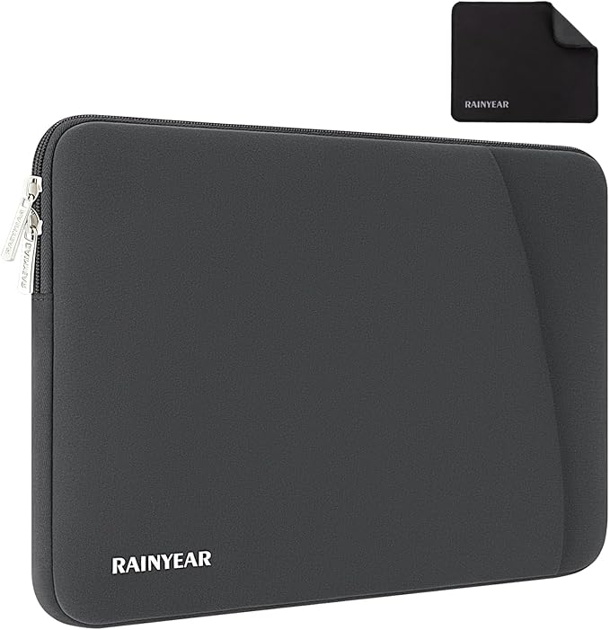 RAINYEAR Laptop Sleeve Case with Front Pocket, 13.3 Inch Protective Portable Case Briefcase Laptop Bag Cover Compatible with MacBook Air/Pro 13-13.3 inch, MacBook Pro/Max 14 inch, Gray