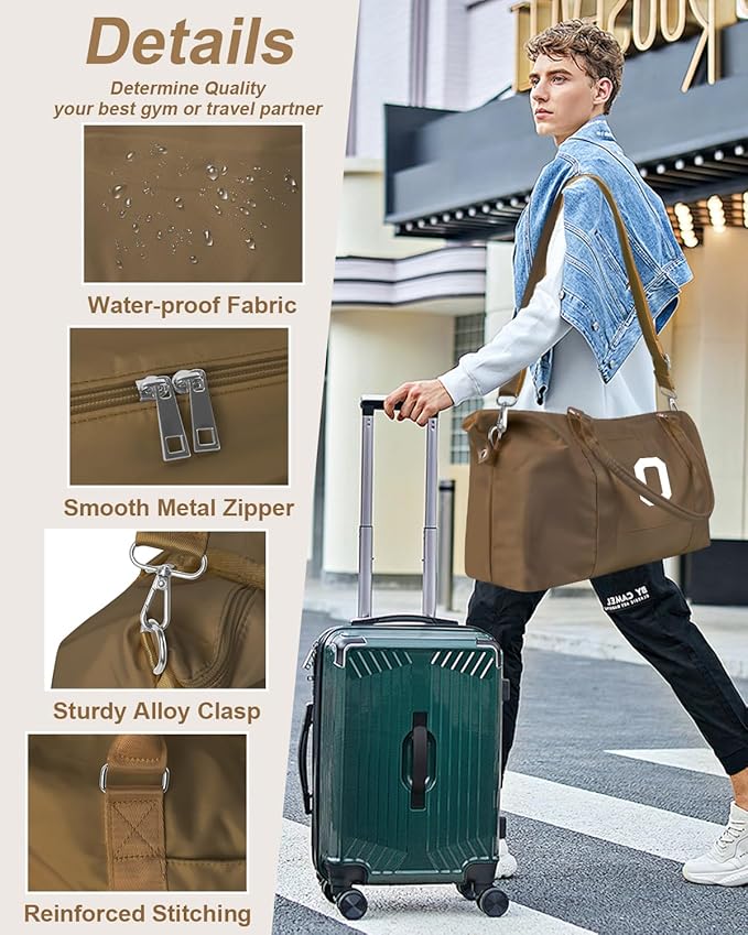 Birthday Graduation Gifts for Daughter,Initial Travel Duffel Bag Sports Gym Bag for Girls Teen Kids Birthday Gifts,Personalized Weekender Bag Carry On Tote Bags Cute Overnight Bag for Women(Brown, O)