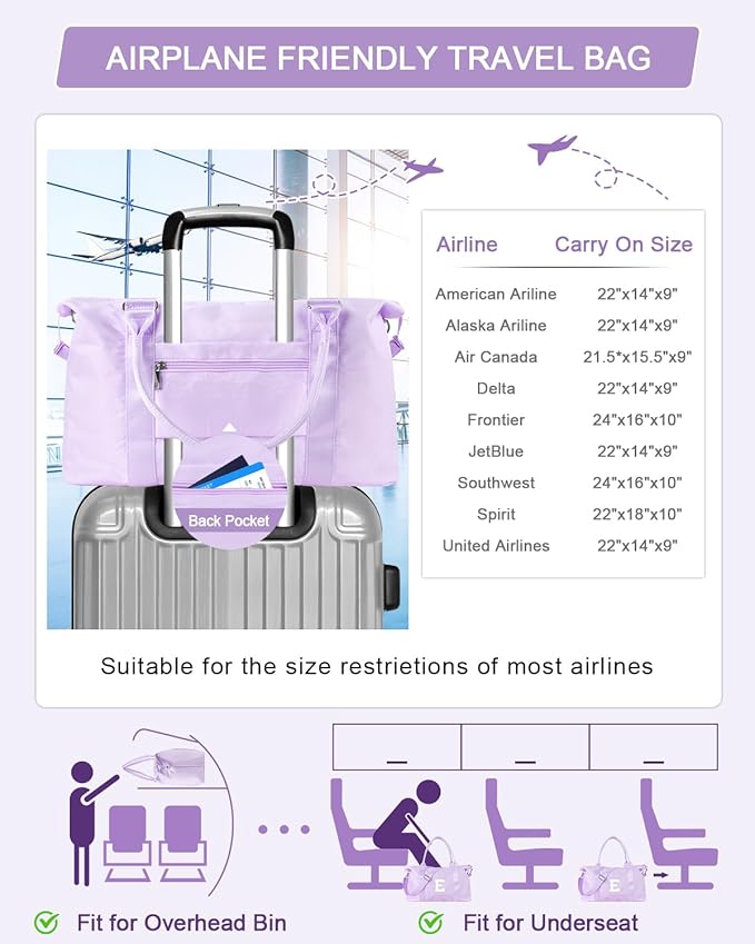 Daughter Niece Gifts for Teen Girl Kids, Initial Travel Duffel Bag Sports Gym Bag Personalized Gifts Weekender Bag，Monogram Overnight Bag Cute Dance Bag Birthday Bridesmaid Gifts for Women(Purple, E)