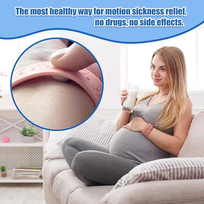 Hion Motion Sickness Bracelets Sea Sickness Wristbands for Motion Sickness/Morning Sickness/Pregnancy Nausea Anti Nausea Wristband Acupressure Nausea Bands Motion Sickness Bands（3Pairs-Bule）