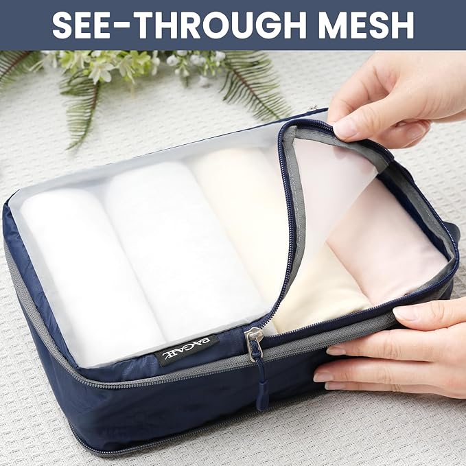 BAGAIL 6 Set Ultralight Compression Packing Cubes Packing Organizer for Travel Accessories Luggage Suitcase Backpack
