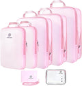Lightweight Compression Packing Cubes for Suitcases, Compressible Expandable Travel Packing Organizer with Clear Toiletries and Backpack Bag, Travel Essentials for Carry on Luggage 7 Set