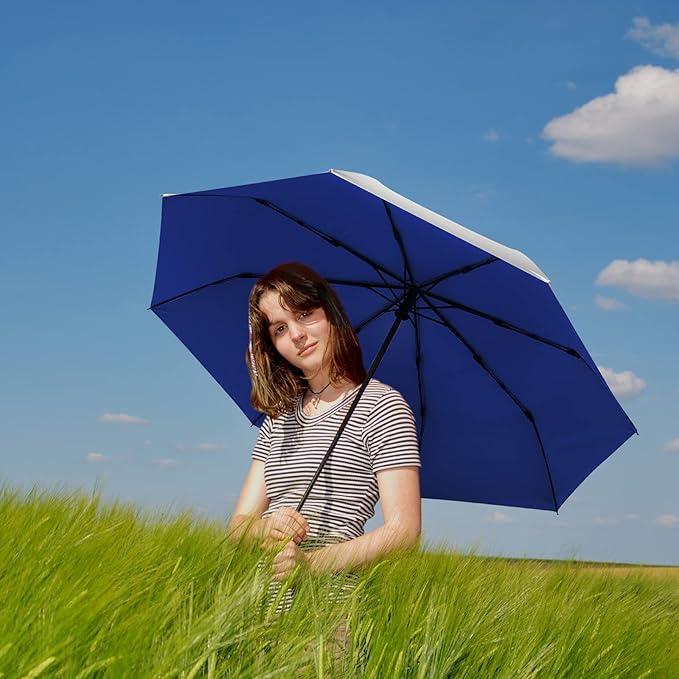 G4Free UPF 50+ UV Protection Large Travel Umbrella 42/46 Inch Auto Open Close Windproof Sun Blocking Umbrella