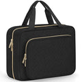 Wedama Toiletry Bag for Women, Medium Cosmetic Travel Bag, Hanging Toiletry Bag for Bathroom, Thickened PVC Waterproof Makeup Bag, Toiletries Bag for Travel Business Trips and Camping, Black