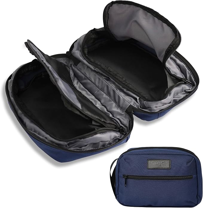 Toiletry Bag for Men & Women with 2 Reusable Bottles | Durable & Stylish Travel Toiletry Bag with Hanging Hook - Ample Storage Hanging Toiletry Bag