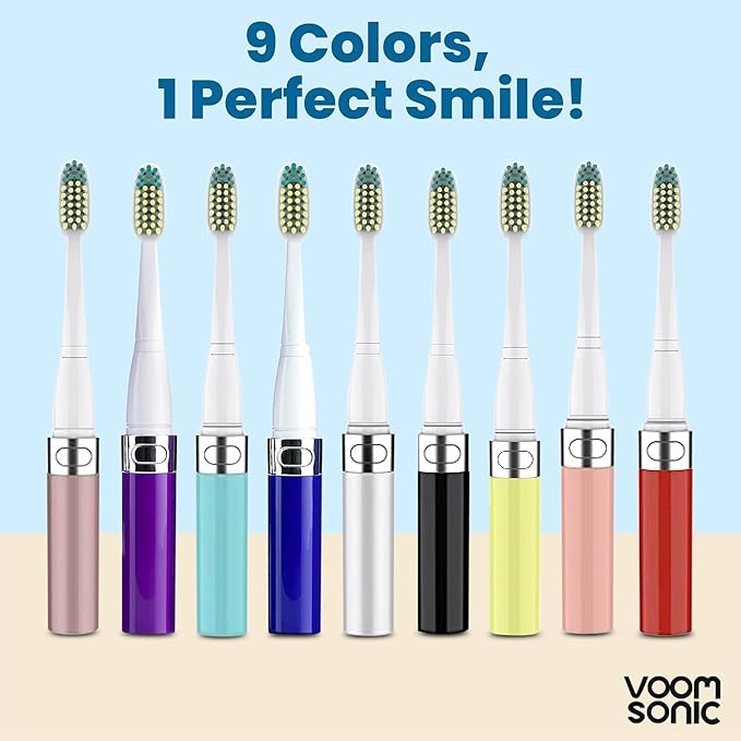 Voom Sonic Go 1 Series Travel Electric Toothbrush | Travel Toothbrushes - Battery Operated Toothbrush for Adults & Kids, Dentist Recommended Toothbrush, Portable with 2 Minute Timer (Pink)
